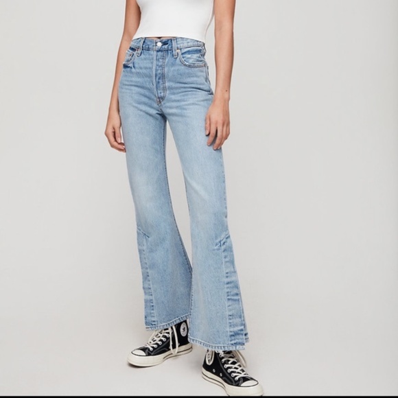Levis Ribcage Split Flare Jeans 
